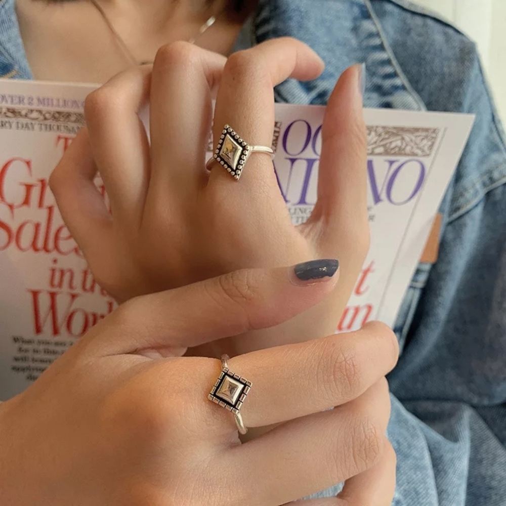 NEW Diamond Shaped Ring | 925 Sterling Silver - Picture 2 of 11